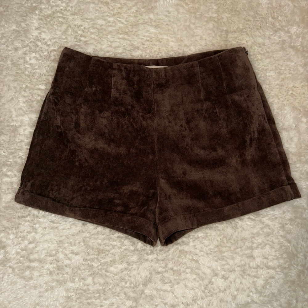 Stella Dark Brown Suede Shorts